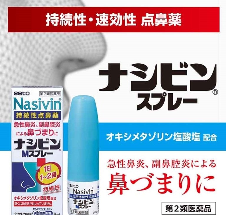 Thuốc xịt mũi chữa viêm xoang Nasivin có tác dụng nhanh